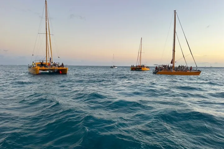 a small boat in a large body of water