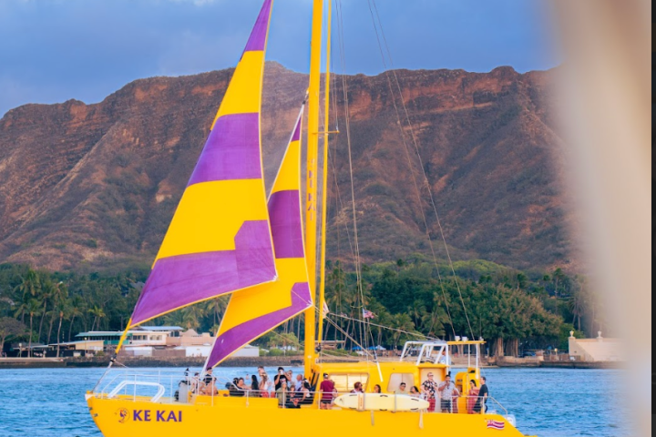 a small boat in a large body of water